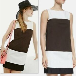 Kate Spade Brown and White Colorblock  Shift Dress